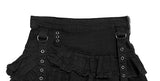 Reno Tiered Pleated Punching Mini Skirt