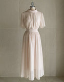 Poen Chiffon Shirring Flare One Piece