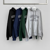 Manhattan Lettering Loose Fit Unisex Lightweight Hood T-Shirt