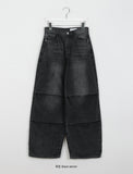 [unisex] Dehu washing wide parachute denim pants