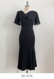 Andeu Cowl Neck Ruffle Mermaid Long One Piece