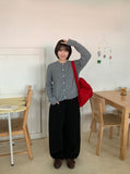Recomi Cable Round Wool Knit Cardigan