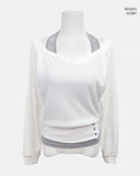 [Sleeveless SET/Layered] Hamin Halter Waffle Off-Shoulder Sweatshirt