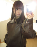 Noem Collar Overfit Leather Jacket