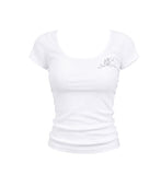 [mnem] ME Scoop Neck Baby Tee