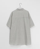 [unisex] Hemco Seersucker Stripe Short Sleeve Over Shirt