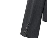 Rugen diagonal button crop blazer