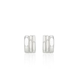 Triple Silver Cutout One-Touch Earrings S
