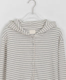 Lofem stripe ribbed hood cardigan