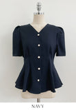 Benzel V-neck Peplum Blouse