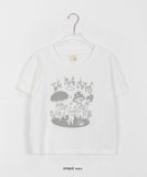 [BAONHAUS] Planty Printing Crop Short Sleeve Tee