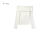 Dove Off-Shoulder Long Sleeve Knit