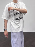 Capital Lettering Half T-Shirt