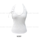 Tishy Eyelet Strap Halter Sleeveless