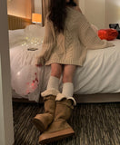 Bolt Winter Fur Platform Sole Long Boots