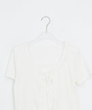 Pokapo Frill Layered Ribbed Short Sleeve Cardigan