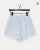 Momu stripe button lace cotton short pants