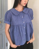 Harper Collar Puff Short Sleeve Blouse