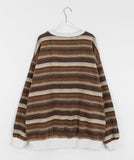 [unisex] Ekkoi Stripe Fleece Over Sweatshirt