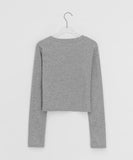 Lengmo Ribbed Round Crop Cardigan