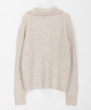 Loven two-way mix knit zip-up cardigan