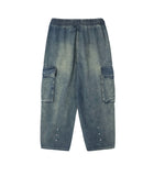 Eater Button Cargo Banding Denim Pants