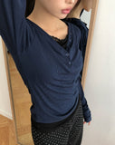 Ribe Burton V-Neck Ribbed Long Sleeve T-Shirt