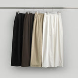 Nanspan banding pin tuck back cut mega wide pants