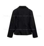 Bitter Unbalanced High Neck Slim Half Coat