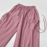 Nylon Rusting Side Ribbon Balloon Jogger Banding Pants