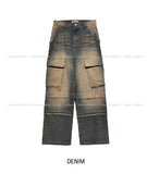 (UNISEX) Vintage Deki Washing Cargo Denim Pants