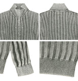 Terry Pigment Ribbed Knit Zip-Up