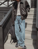 Dep washing card denim pants