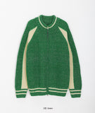 [unisex] Monre Stadium Knit Zip-up Cardigan