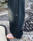 Rosa Balloon Washing Cut Denim Pants