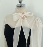Melage Chiffon Color Matching Tie H-Line One Piece