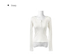 Riser Hoodie Button Long Sleeve T-Shirt