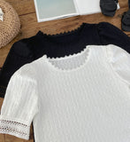 Charlene Jacquard Puff T-Blouse