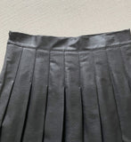 Elb Pleated Leather Culotte Skirt