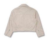 Lambskin Crop Minimal Single Rider Jacket