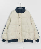 Koori Color Matching Line Padding Jumper