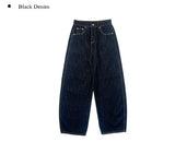 Emil Back Buckle Stitch Raw Denim Wide Pants