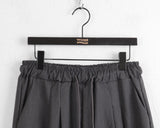 Clip string banding pin tuck long wide slacks