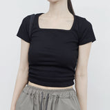 Flor Square Shirring T-shirt