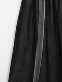 Socif line color matching denim banding pants