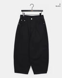 Deer Back Patch Stud Wide Balloon Pants