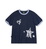 Heart Clef CROP Ringer Short Sleeve Tee