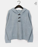 Corwin Wood Toggle Duffle Button Cable Hood Knit