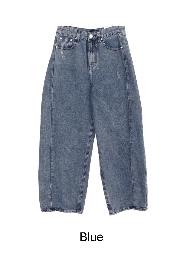【SATIIIZ】Diple Side Line Wide Denim Pants SATIIIZ (サティーズ) - ダブルサイドラインワイドデニムパンツ