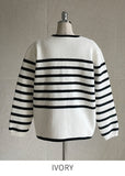 Derons Color Matching Stripe Knit Cardigan Jacket